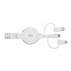 3in1 充電ケーブル ライトニング マイクロUSB USB Type-C巻取りケーブル（Lightning・microUSB・Type-C対応・MFi認証品・通信・3Way・ホワイト）