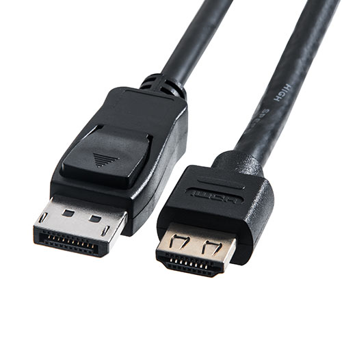 DisplayPort-HDMI変換ケーブル(5m・4K/60Hz対応・アクティブタイプ・DisplayPort・HDMI変換・4K出力可能・ラッチ内蔵） 500-KC021-5の販売商品 通販ならサンワダイレクト