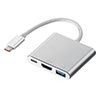 USB Type-C ドッキングステーション モバイルタイプ PD/60W対応 4K対応 3in1 HDMI Type-C USB3.0 テレワーク リモート 在宅勤務