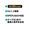ディスプレイポート延長ケーブル(DisplayPort延長ケーブル・4K/60Hz対応・1m・オス/メス・バージョン1.2準拠品・ブラック）