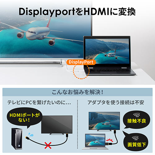 DisplayPort-HDMIϊP[ui4K/60HzΉEHDRΉE3mEzCgj 500-KC032-3