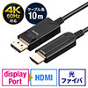 DisplayPort to HDMI 変換 光ファイバーケーブル 10m 4K/60Hz AOC ブラック