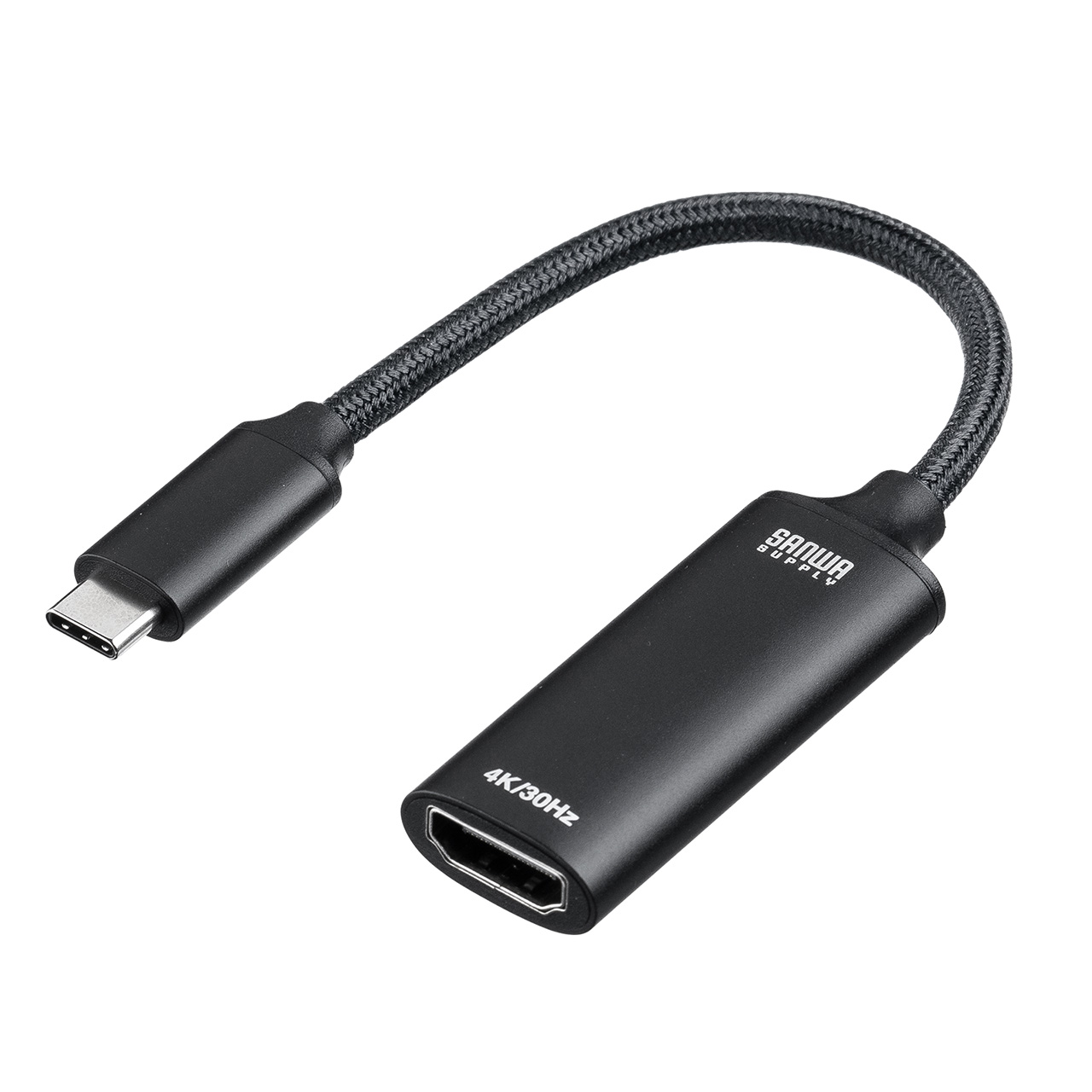 USB C - HDMI �ϊ��A�_�v�^ 50�Z�b�g 4K/30Hz �t��HD/60Hz �P�[�u����11cm iPhone15/16 MacBook iPad Pro Air �Ή� �u���b�N