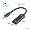 USB C - HDMI ϊA_v^ 4K/60Hz tHD/60Hz P[u11cm iPhone15/16 MacBook iPad Pro Air Ή ubN 500-KC043