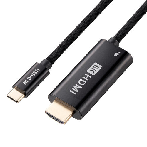 USB Type-C HDMIϊA_v^ 8K/30Hz 4K/60Hz PD100W P[u2 typeC@Ή X}[gtH ^ubgHDR ubN 500-KC044