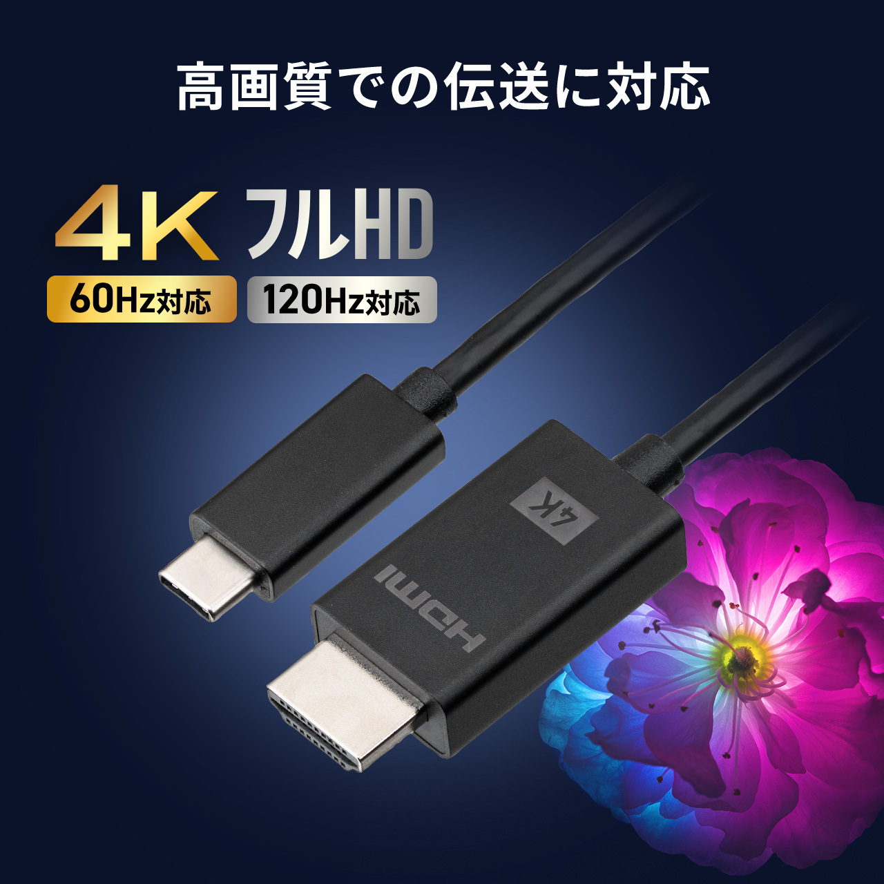 USB Type C HDMI ϊP[u 1m 4K60Hz USB C HDMI ϊ PʐM Thunderbolt 4/3 DPAlt[h ubN