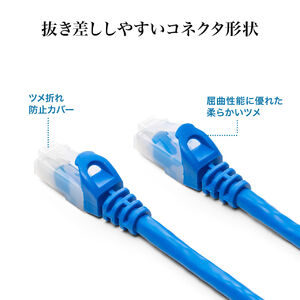 カテゴリ6A ツメ折れ防止LANケーブル 10m ツメ折れ防止カバー