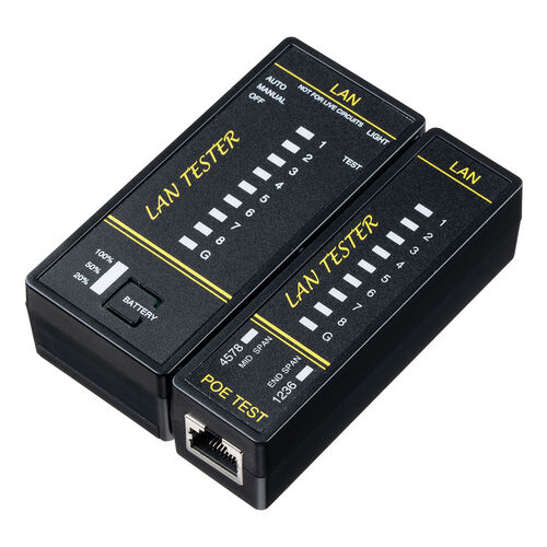 yVi|Cg10{zLANeX^[ PoE`FbJ[@\ RJ-45 RJ-11 e@Eq@E }Olbgt LED\ LEDCg 9Vdr drcLED 500-LANTST5