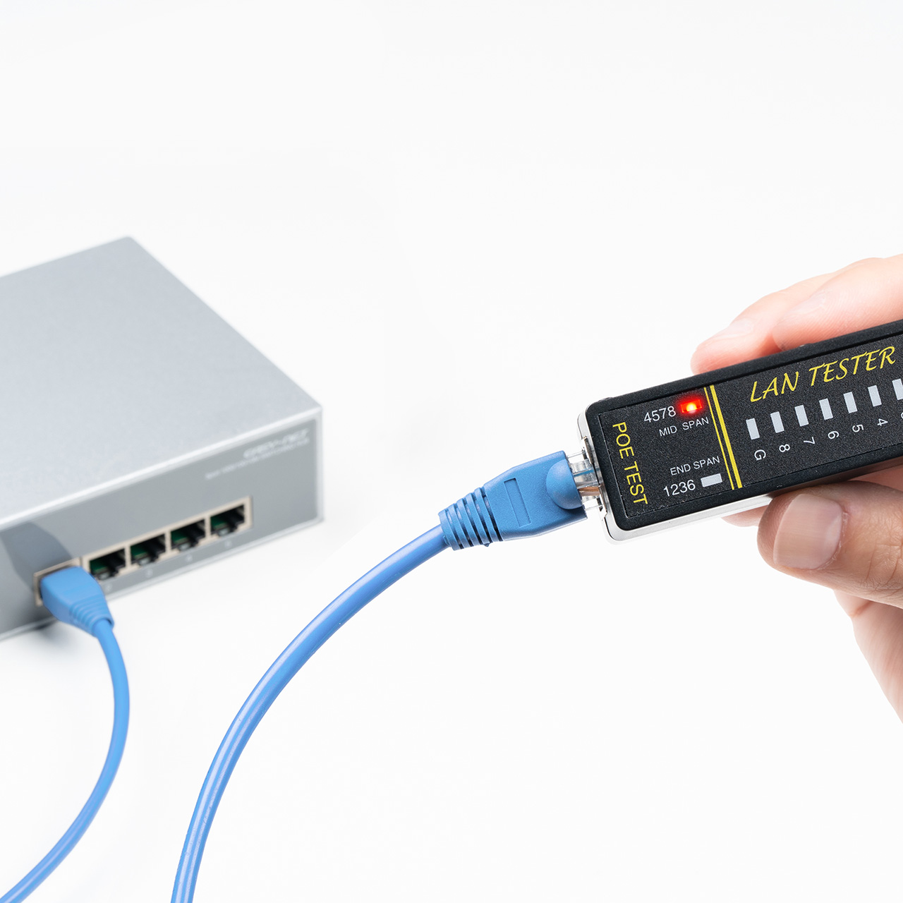 yVi|Cg10{zLANeX^[ PoE`FbJ[@\ RJ-45 RJ-11 e@Eq@E }Olbgt LED\ LEDCg 9Vdr drcLED 500-LANTST5