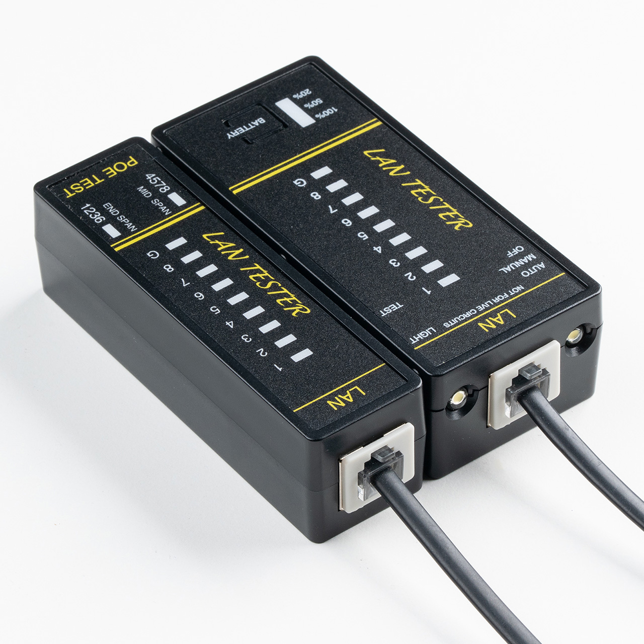 yVi|Cg10{zLANeX^[ PoE`FbJ[@\ RJ-45 RJ-11 e@Eq@E }Olbgt LED\ LEDCg 9Vdr drcLED 500-LANTST5