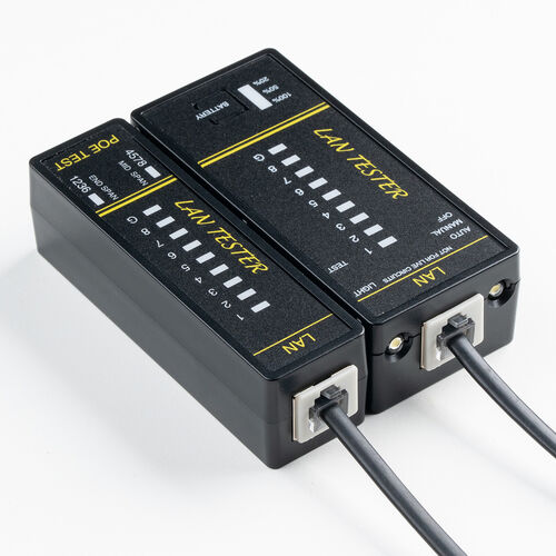 yVi|Cg10{zLANeX^[ PoE`FbJ[@\ RJ-45 RJ-11 e@Eq@E }Olbgt LED\ LEDCg 9Vdr drcLED 500-LANTST5