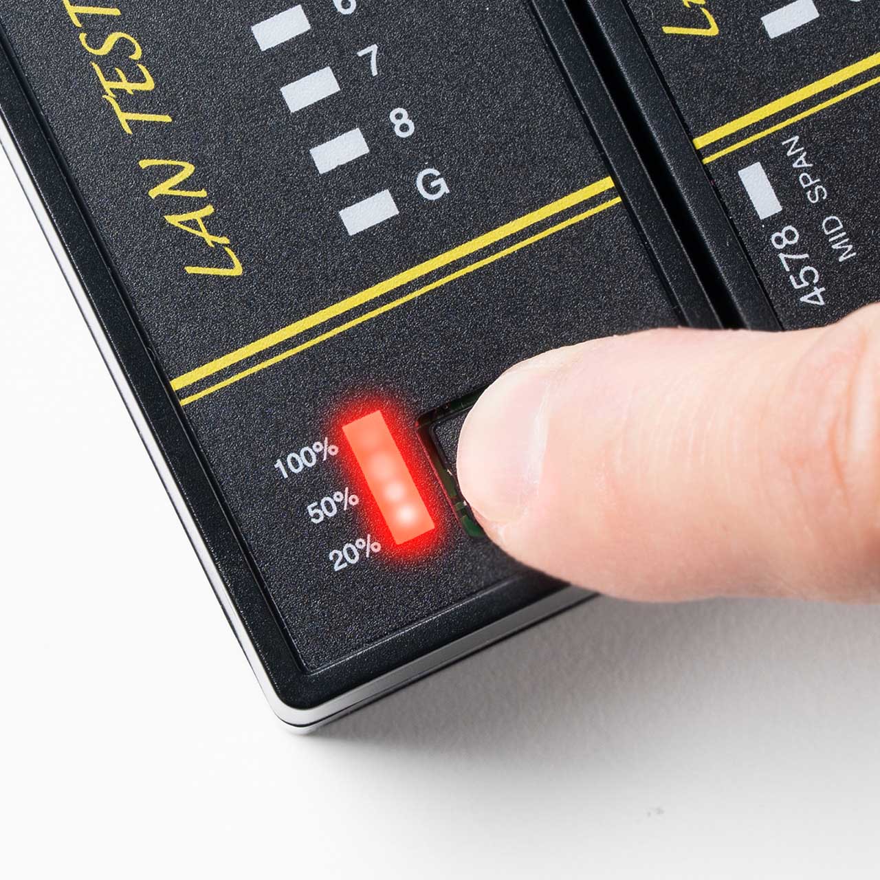 yVi|Cg10{zLANeX^[ PoE`FbJ[@\ RJ-45 RJ-11 e@Eq@E }Olbgt LED\ LEDCg 9Vdr drcLED 500-LANTST5