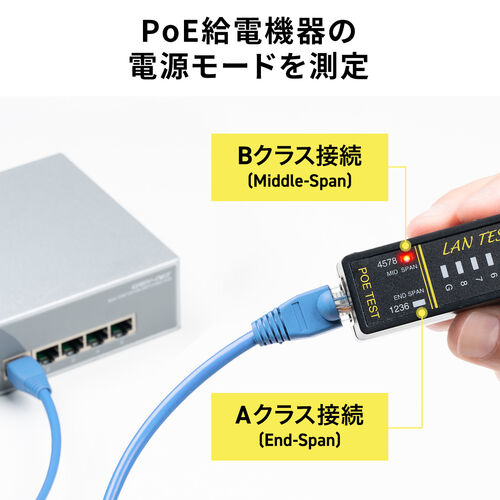 yVi|Cg10{zLANeX^[ PoE`FbJ[@\ RJ-45 RJ-11 e@Eq@E }Olbgt LED\ LEDCg 9Vdr drcLED 500-LANTST5