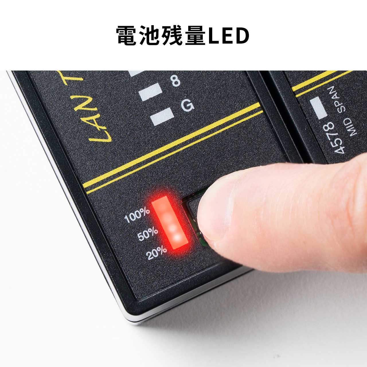 yVi|Cg10{zLANeX^[ PoE`FbJ[@\ RJ-45 RJ-11 e@Eq@E }Olbgt LED\ LEDCg 9Vdr drcLED 500-LANTST5
