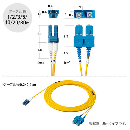 ���t�@�C�o�P�[�u�� OS2 10GBASE-LR/ER/ZR�K�i 10Gbps �V���O�����[�h LC�~2-SC�~2 ���K�l�^ 2�c �V���[�g�u�[�c �f���v���b�N�X SM 9��m 10m