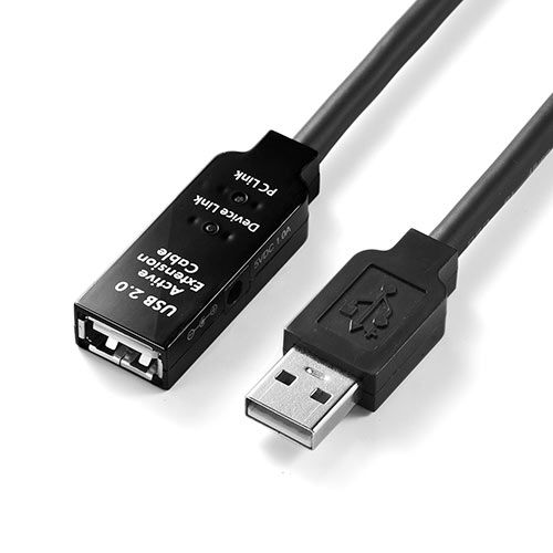 SANWA USB延長ケーブル 30m 500-USB007【ACアダプター無】