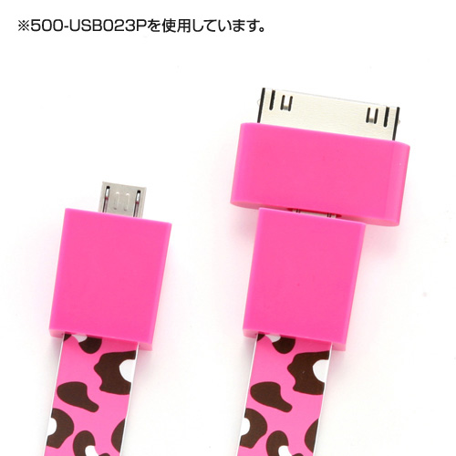 y킯݌ɏz OUSBP[uiiPhoneEX}[gtHΉEMicroUSBEDockECG[j 500-USB023Y