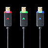 【ネコポス送料無料】コネクタ両面対応スマートフォン充電ケーブル（急速充電可能・USB A/マイクロUSB・ケーブル長1m・LED内蔵）
