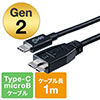 USB タイプCケーブル（USB3.1・Gen2・Type-Cオス/USB3.0 microB・USB-IF認証済み・1m・ブラック）