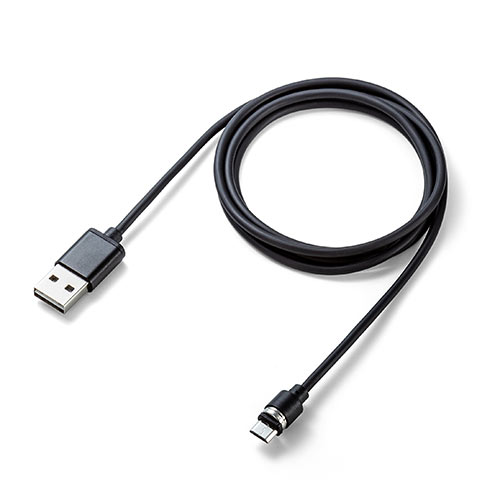 マグネット着脱式 マイクロUSBケーブル 1m USB Aコネクタ両面対応 