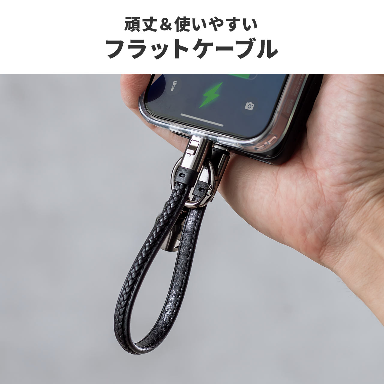 yViP10{zUSBP[u USB Type-C Xgbv }[d PD240WΉ nhXgbv iPhone16 22cm ubN 500-USB097BK