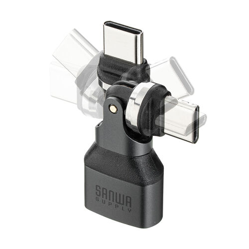 USB A to C �ϊ��A�_�v�^ 540����] �㉺���E �S�����Ή� L�� L�^ �R�l�N�^ USB2.0 Type-C�I�X-USB A���X �����ϊ� �K�����^���b�N