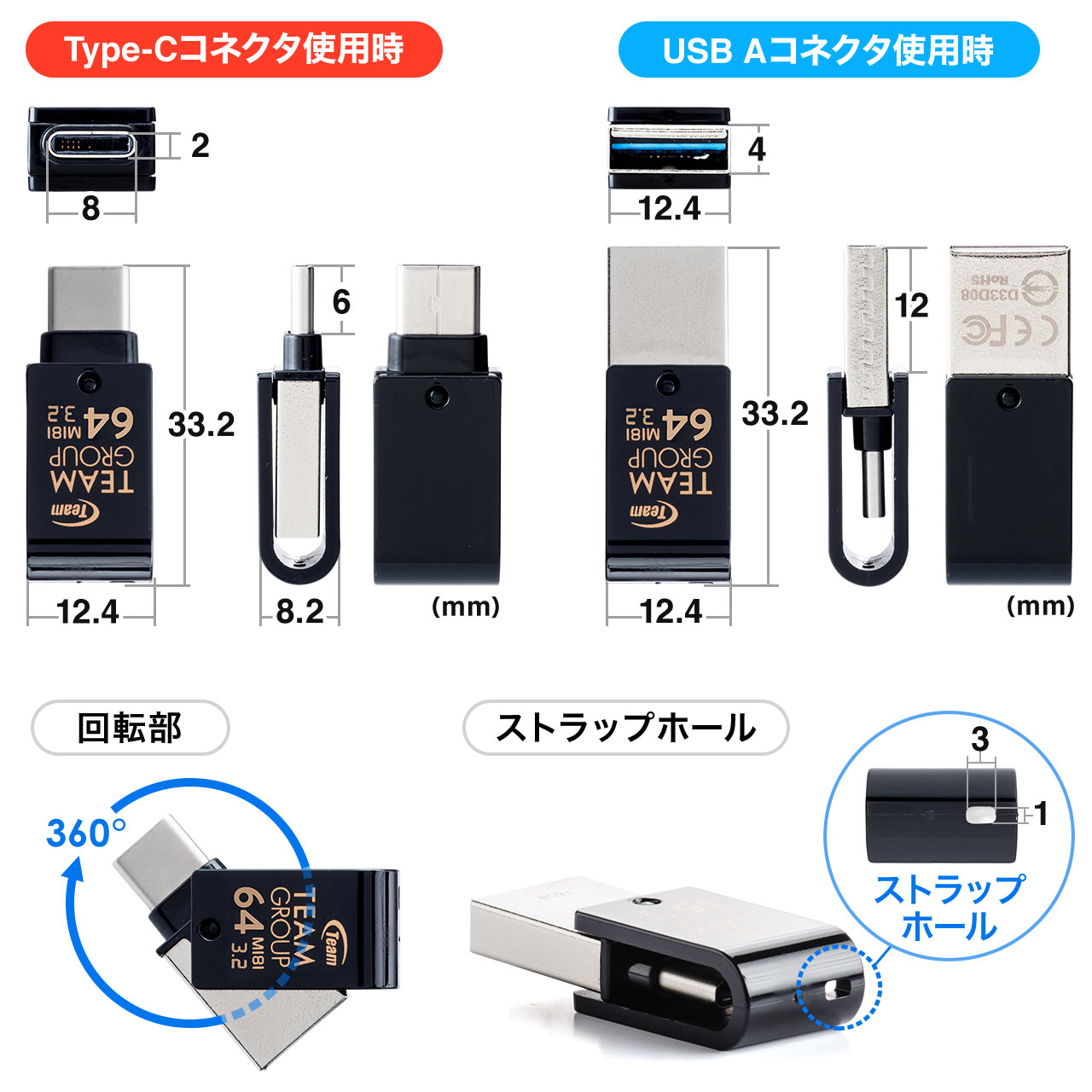 USB(USB Type-C/USB3.1 Gen1E64GBEXCOE^Ej 600-3TC64GN2