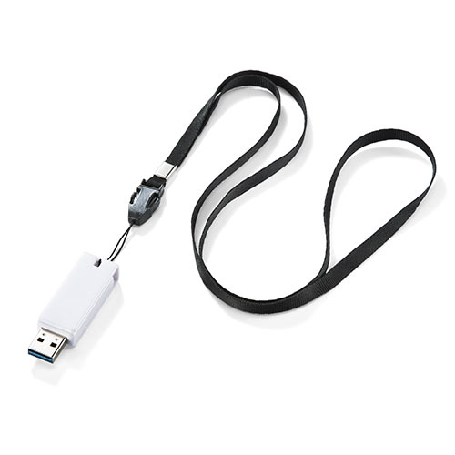 USBメモリ（USB3.0・スイング式・キャップレス・ストラップ付き・名 