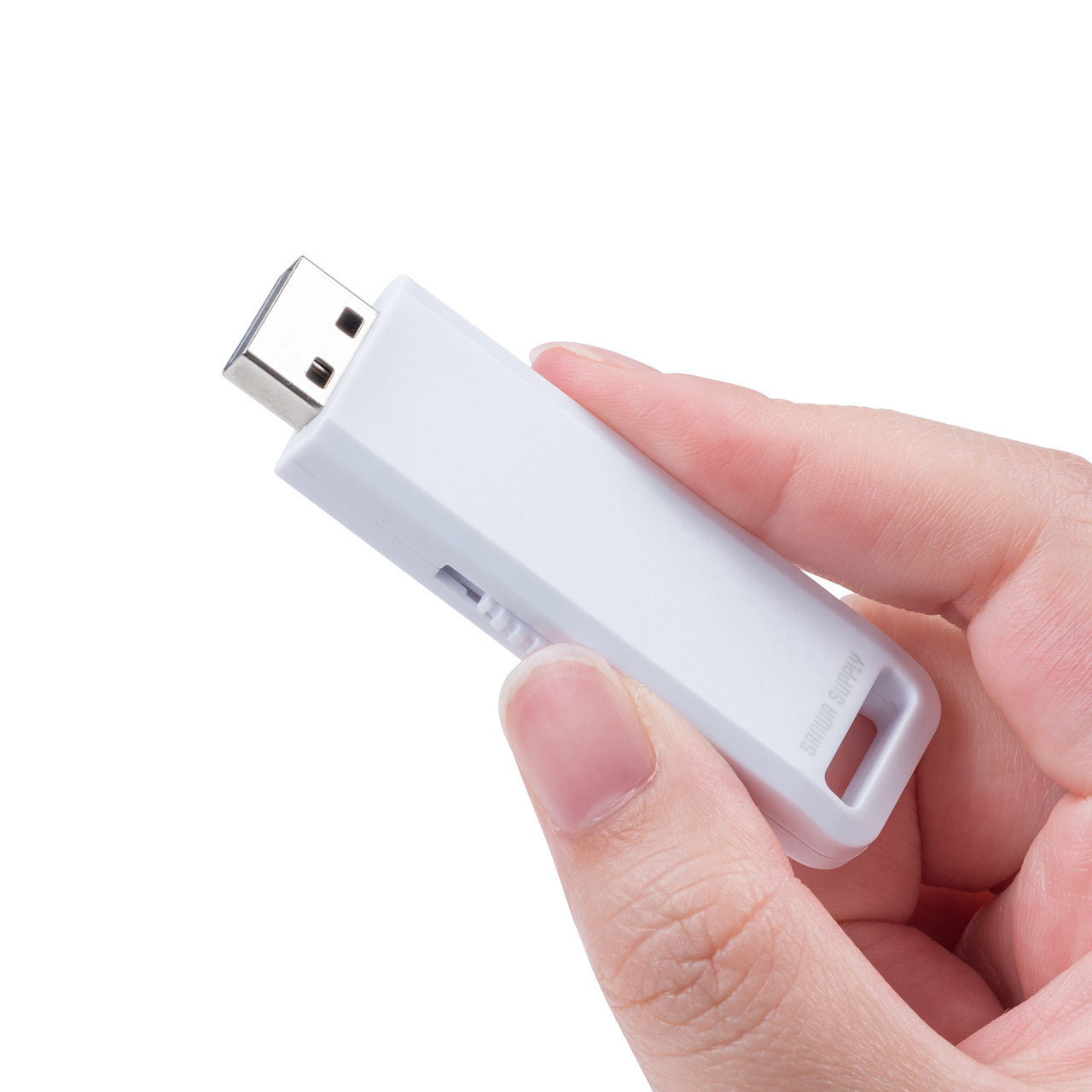 USBメモリ（高速データ転送・スライド式・16GB・USB3.2 Gen1・ホワイト