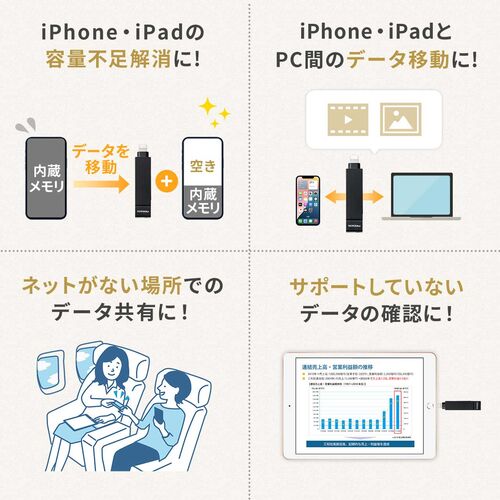 CgjO  Type-C USB 128GB MFiF iPhone iPad Android Ή p\R ʐ^  obNAbv XCO iXflash