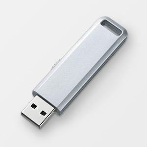 USBメモリ 2GB USB2.0 スライド式 ストラップ付き キャップレス