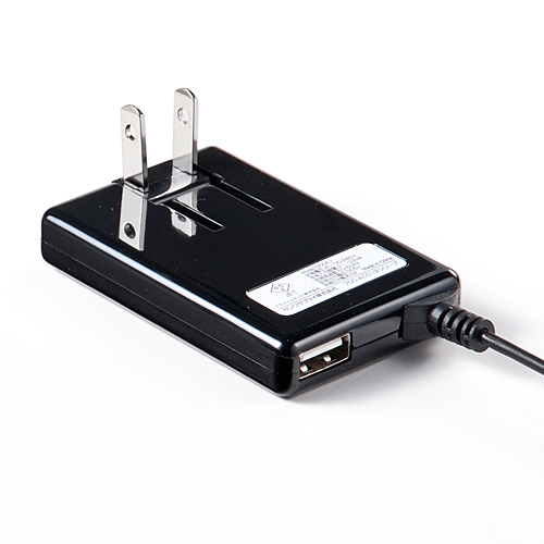 Xperia用マグネット充電ケーブル付ACアダプタ（2A出力・急速充電・USB充電ポート付き・LED付・ブラック） 700-AC012BK