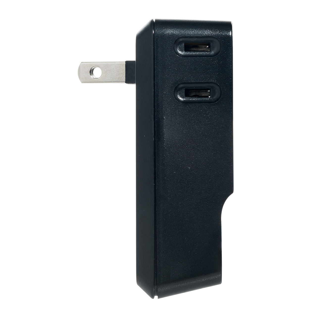 コンセントタップ付きUSB-ACアダプタ AC3ポート USB2ポート 2.4A ブラック 複数ポート 絶縁キャップ付き 小型 コンパクト 700-AC016BK