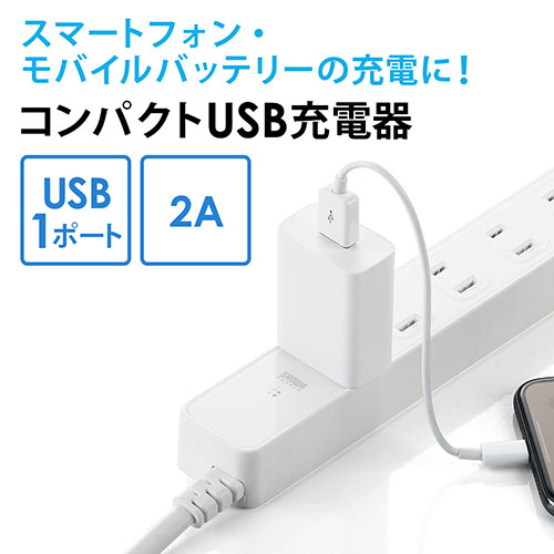 USB充電器 1ポート 2A コンパクト PSE取得 iPhone Xperia充電対応 PS5 