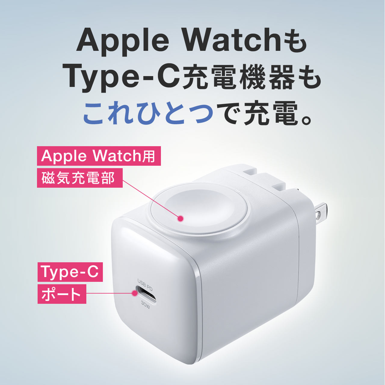 USB-C[d Apple Watch[d PD 30W USB-C 1|[g ܂肽ݎvO }[d iPhone iPad Made for Apple WatchFؕi PSEFؕi 700-AC042