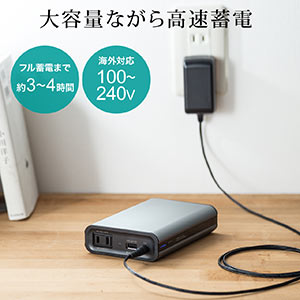 AC出力対応モバイルバッテリー（コンセントバッテリー・大容量・65W