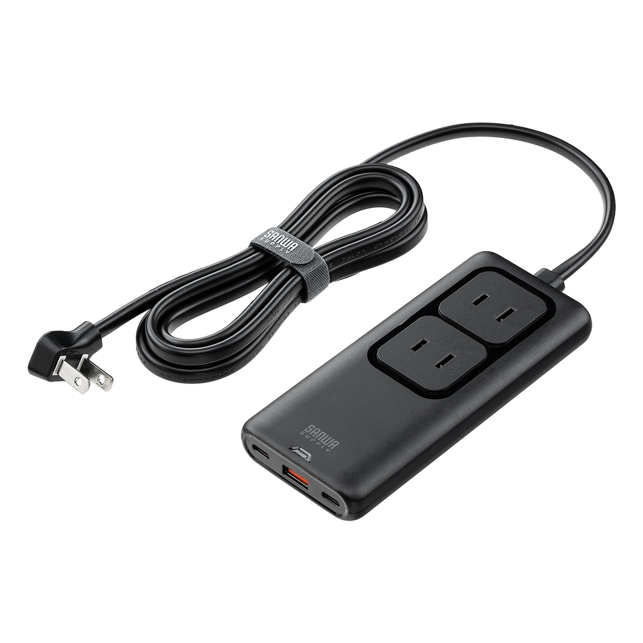 �d���^�b�v USB PD 65W �}���[�d GaN 1.5m �����R�[�h �y�����^18mm�z Type-C�~2 A�~1 AC�~2�� �R���Z���g L�^�v���O
