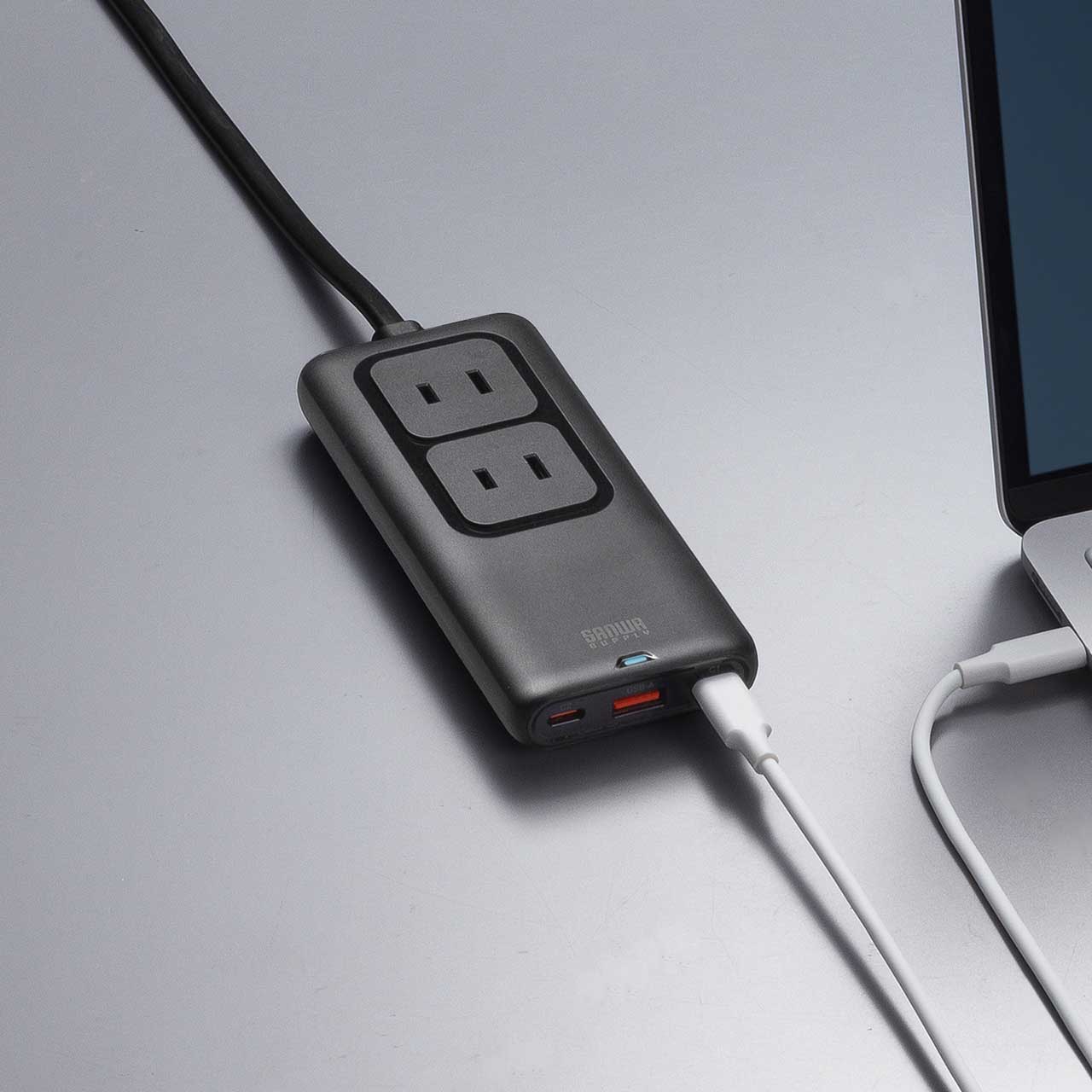 �d���^�b�v USB PD 65W �}���[�d GaN 1.5m �����R�[�h �y�����^18mm�z Type-C�~2 A�~1 AC�~2�� �R���Z���g L�^�v���O