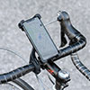 自転車用スマートフォンホルダー（脱落防止・固定・iPhone・スマートフォン・4～6.5インチ対応・360度回転・簡単着脱・ブラック） 800-BYHLD003