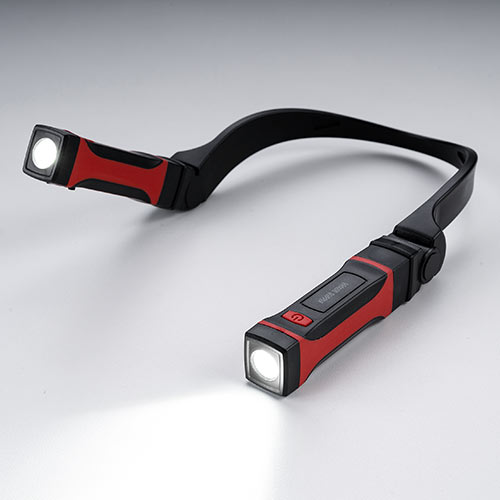 首掛け式LED ネックライト LED懐中電灯 USB充電式 防水規格IPX4 最大約120ルーメン 角度調整 マグネット 800-LED042