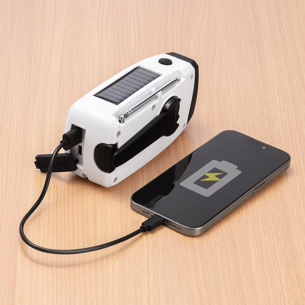 �h�Ѓ��W�I LED���C�g �h�ЃO�b�Y ���@�\ �o�b�e���[ ��e�� 4000mA �g�у��W�I USB�[�d �\�[���[�[�d ��񂵏[�d �z���C�g