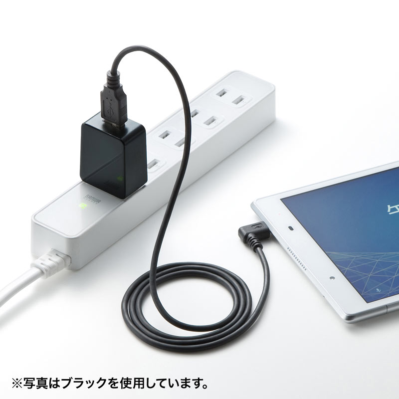 USB充電器 2A 高耐久タイプ 1ポート ホワイト 絶縁キャップ ACA-IP52W
