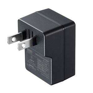 USB充電器 2A 1ポート L型 高耐久 絶縁キャップ ACA-IP56BK