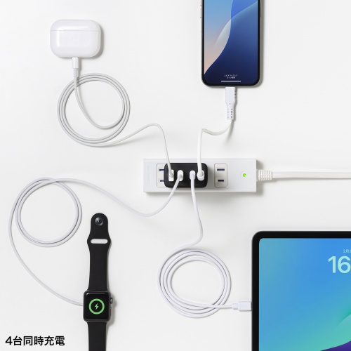 USB-C[d PD [d 65W 4|[g Type-C~3 USB-A~1 GaN̗p ܂肽ݎvO }[d m[gp\R |[g PSEKi ubN ACA-PD107BK