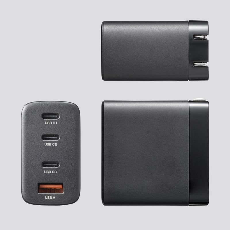 USB-C[d PD [d 65W 4|[g Type-C~3 USB-A~1 GaN̗p ܂肽ݎvO }[d m[gp\R |[g PSEKi ubN ACA-PD107BK