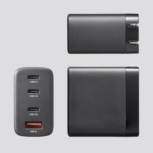 USB-C[d PD [d 65W 4|[g Type-C~3 USB-A~1 GaN̗p ܂肽ݎvO }[d m[gp\R |[g PSEKi ubN ACA-PD107BK