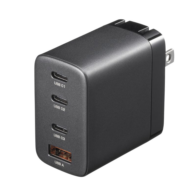 USB-C[d PD [d 65W 4|[g Type-C~3 USB-A~1 GaN̗p ܂肽ݎvO }[d m[gp\R |[g PSEKi ubN ACA-PD107BK