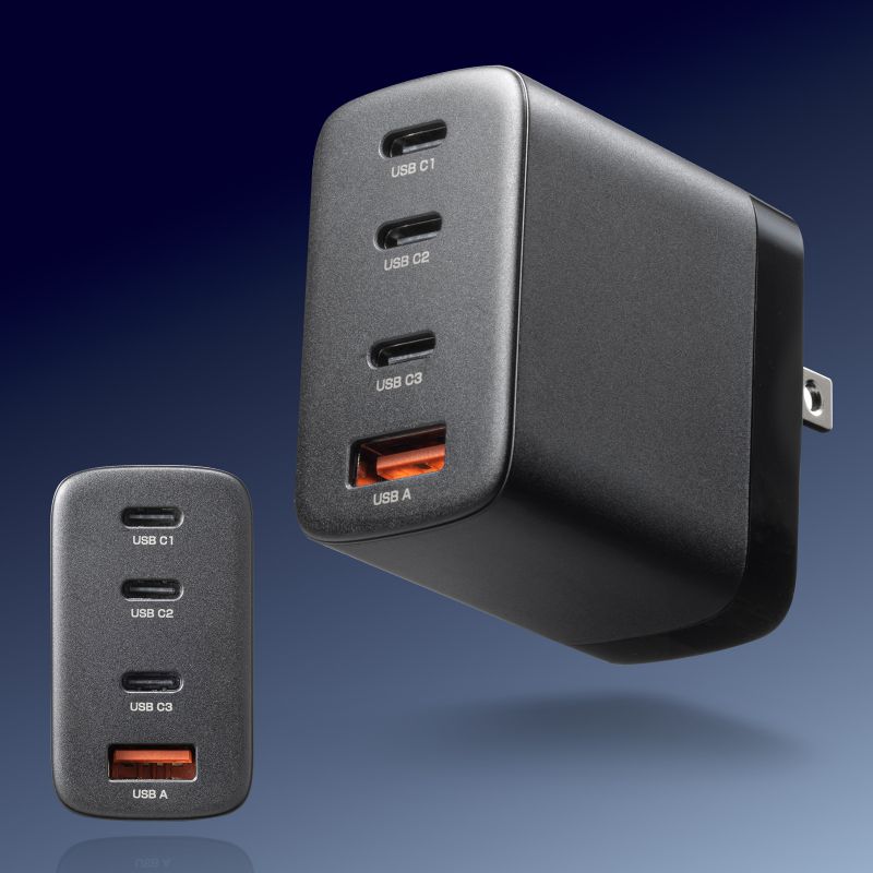 USB-C[d PD [d 65W 4|[g Type-C~3 USB-A~1 GaN̗p ܂肽ݎvO }[d m[gp\R |[g PSEKi ubN ACA-PD107BK