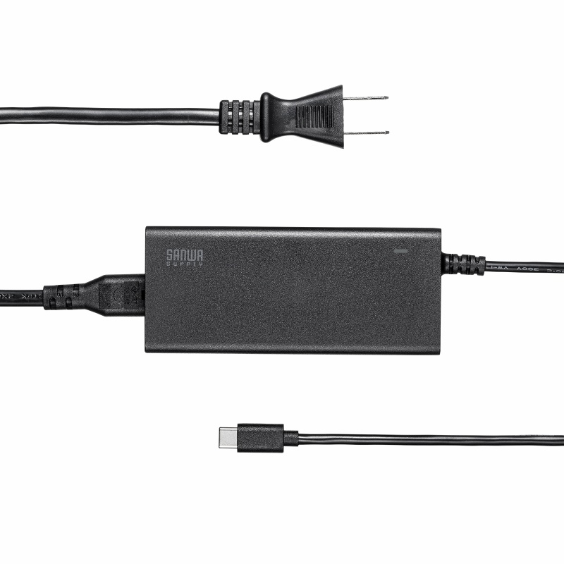 AC�A�_�v�^�[ USB PD�Ή�AC�[�d�� PD65W �d���R�[�h�^ Type-C�P�[�u����̌^ �m�[�g�p�\�R���[�d �u���b�N