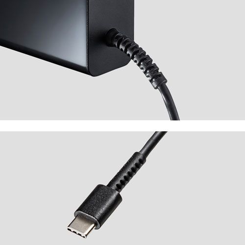 USB Power Delivery対応AC充電器 PD45W TypeCケーブル一体型 Chromebook対応 45W スイングプラグ PSE取得 急速充電 ACA-PD75BK